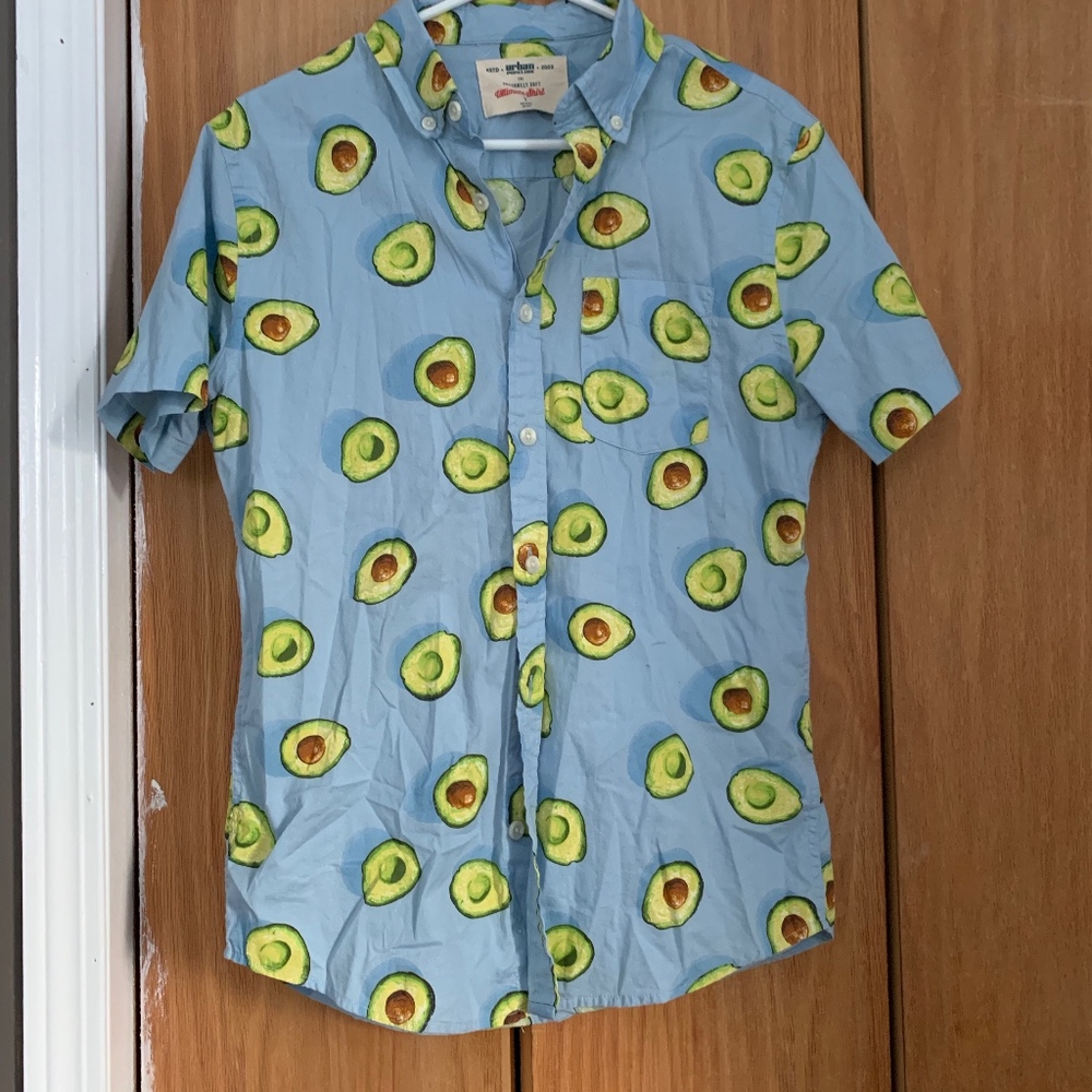 Men's button up avocado shirt